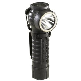 PolyTac Right Angle Flashlight features a textured parabolic reflector
