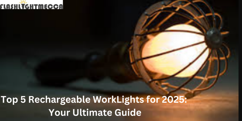 A collection of the top 5 rechargeable work lights for 2025, showcasing various models with different features and designs for versatile lighting solutions.